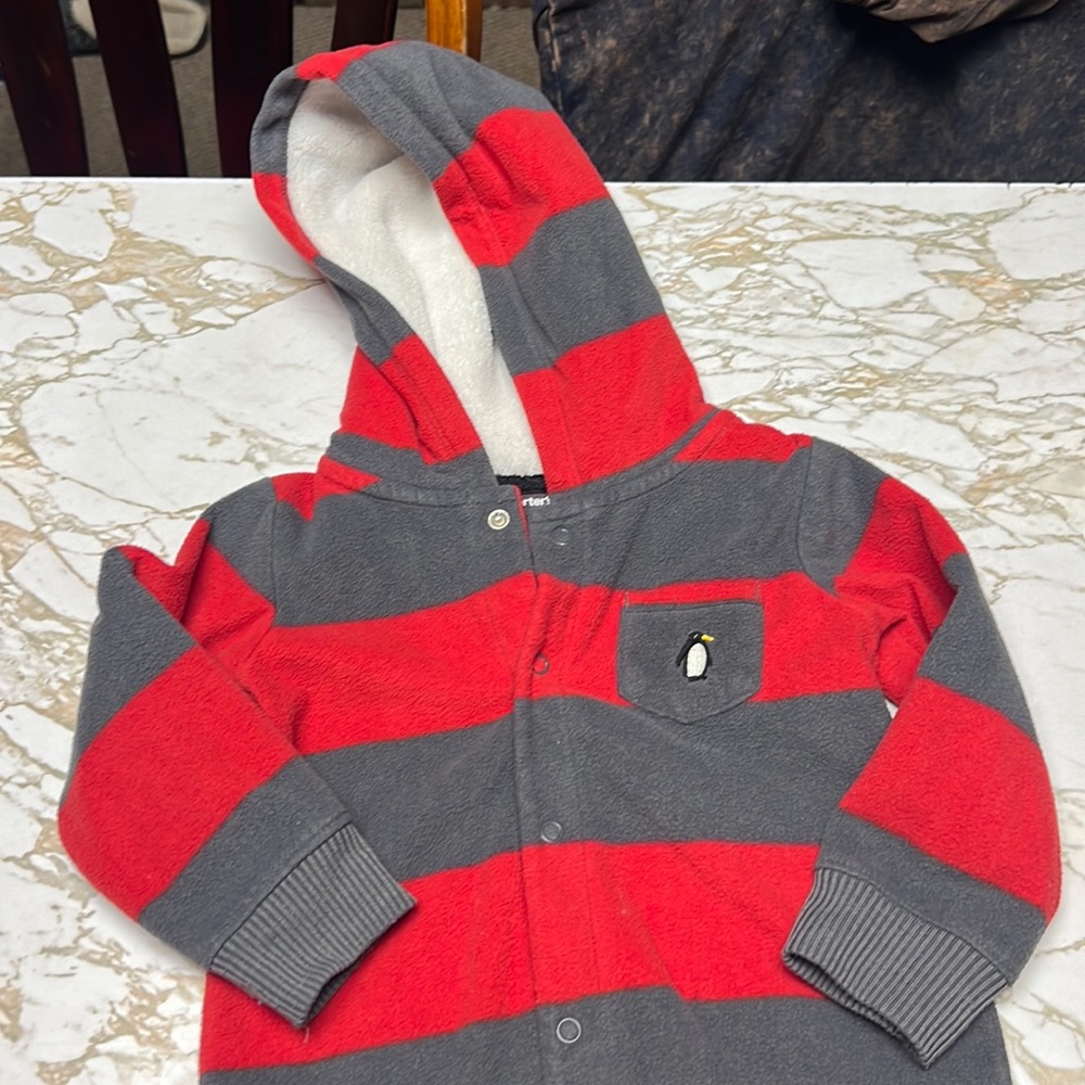 Carters 18 months long sleeve jumpsuit with hood
